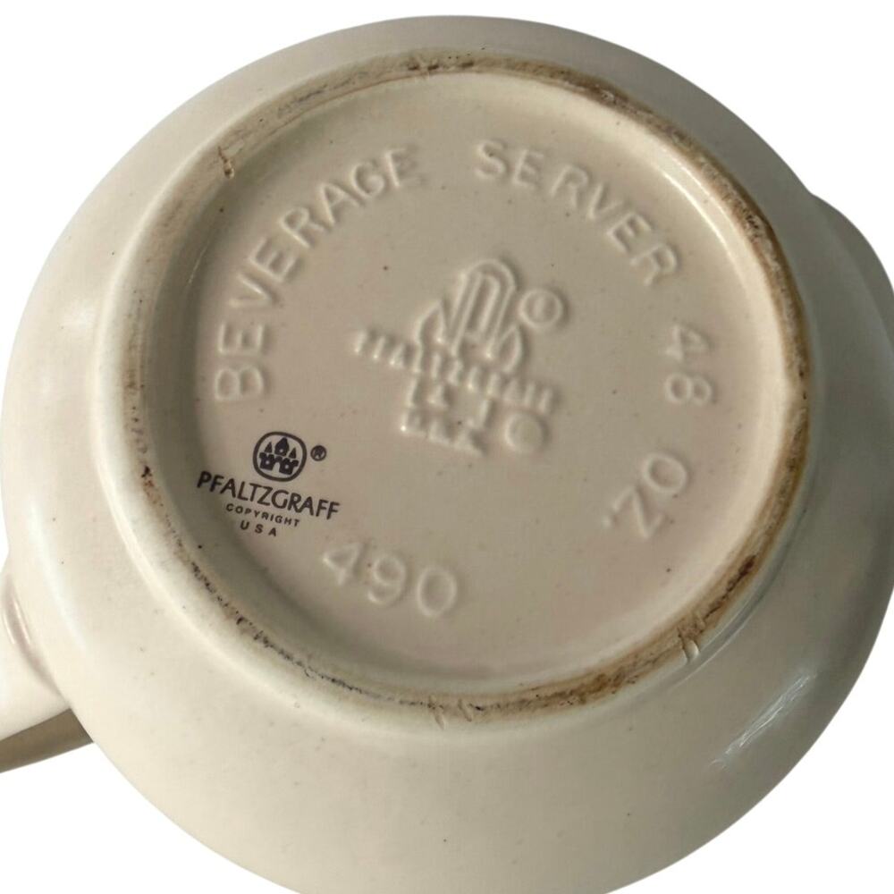 Vintage Pfaltzgraff beverage server 48 oz Remberence pattern with lid - Picture 5 of 15